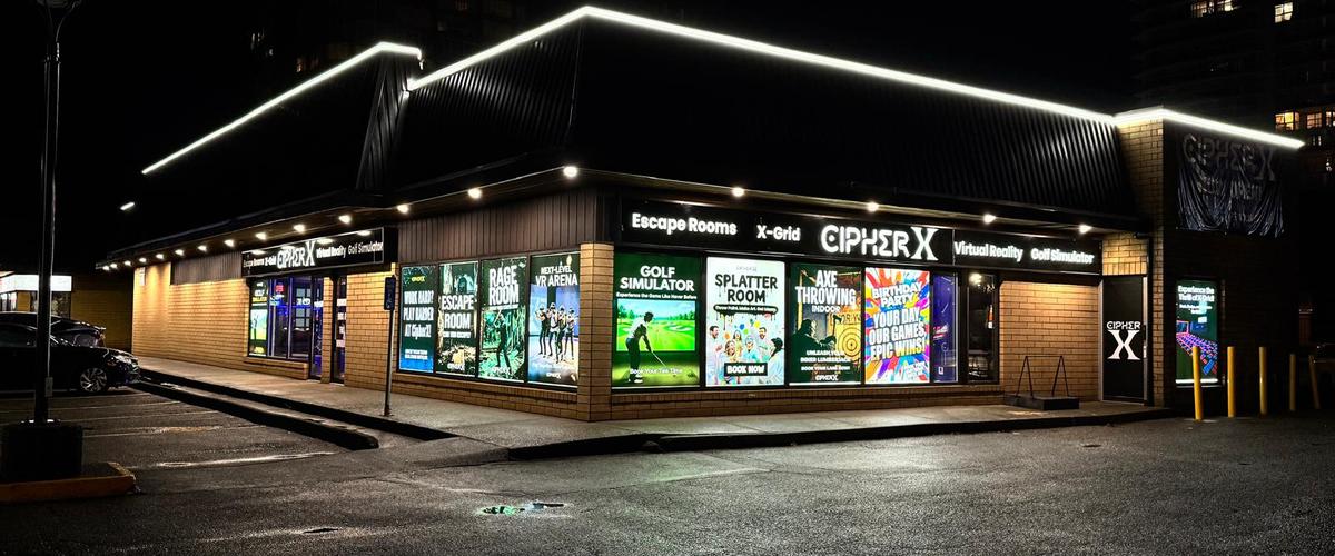 CipherX Home Redesign 4 CipherX Delta location — exterior night shot