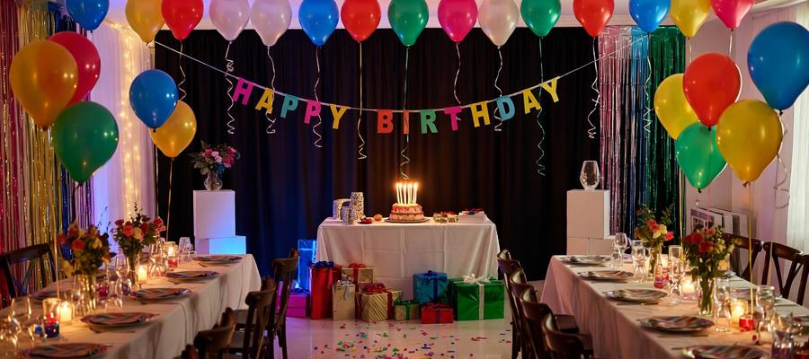 CipherX Home Redesign 5 CipherX birthday party — decorated event room with balloons and cake